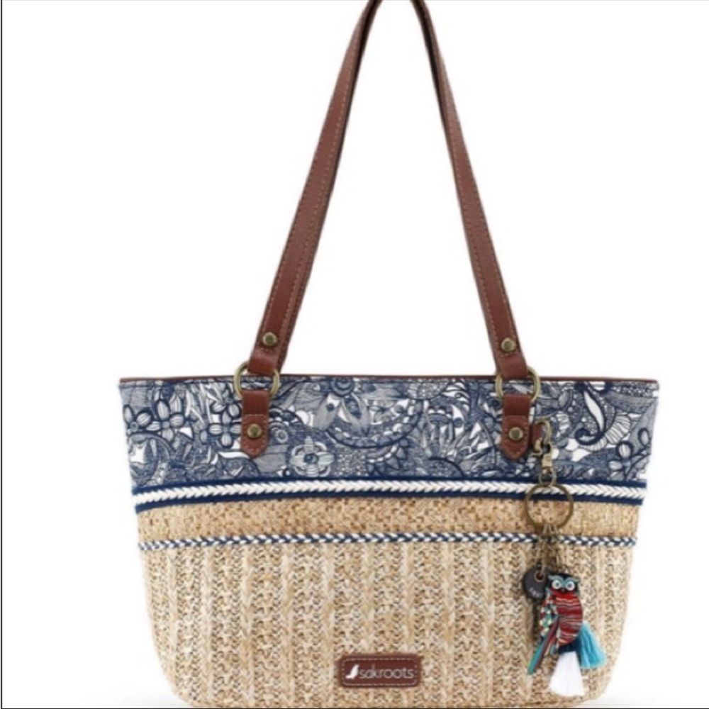 SAKROOTS SMALL STRAW SATCHEL “ELLIS” SHOULDER HANDBAG - Picture 2 of 12